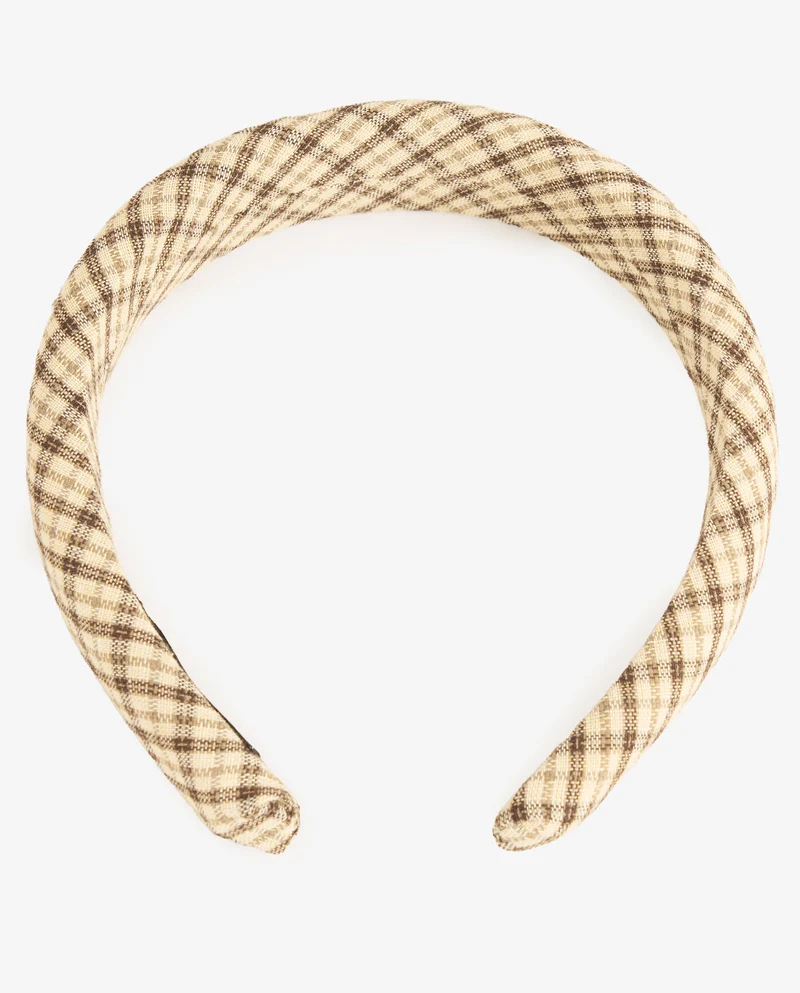 DIADEMA CUADROS BEIGE