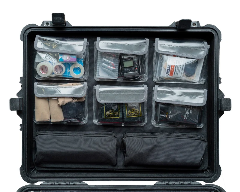 Lid Gear Organizer for Peli 1600 1610 1620 6+2 Pockets