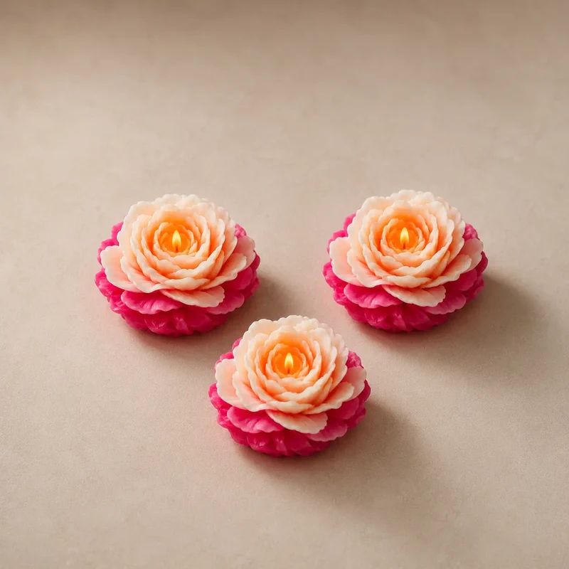 Flores peonías x3 (molde de silicona)