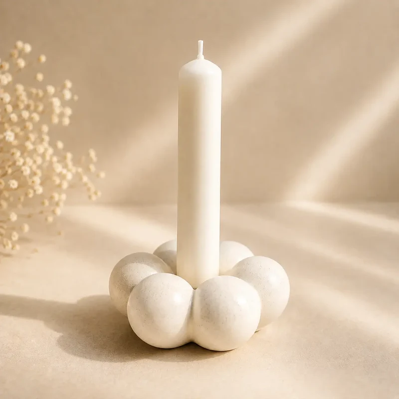Candelabro flor de nube con burbujas (molde de silicona)