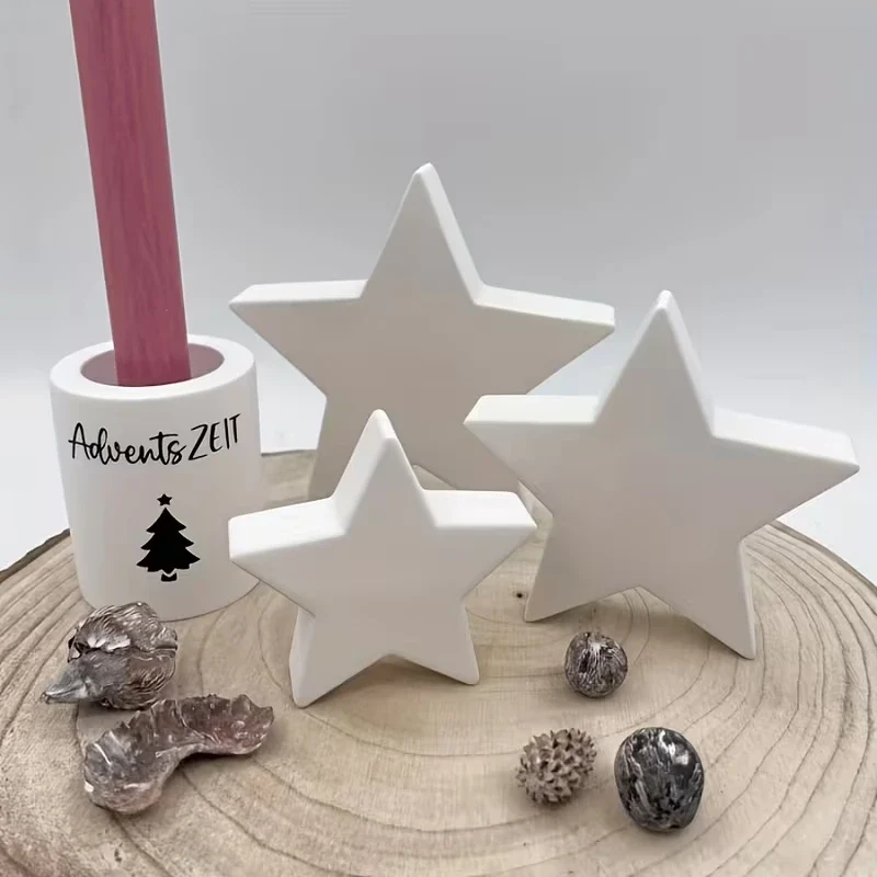 Estrella de cinco puntas en 3 tamaños (molde de silicona)