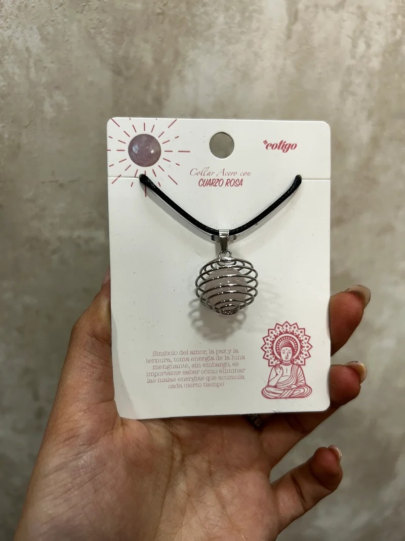 Collar cuarzo rosa