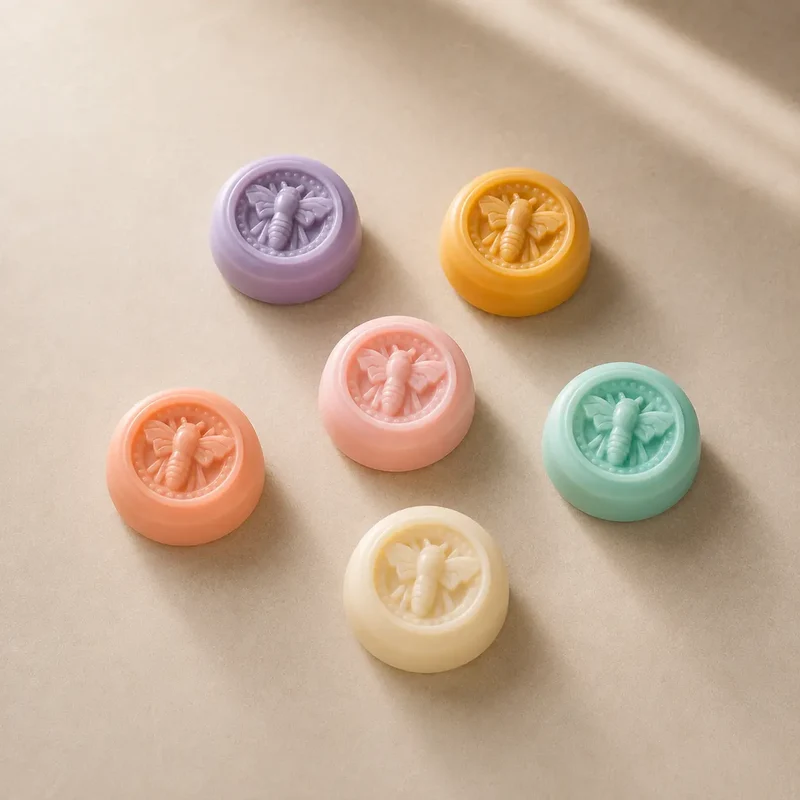 Círculos con abeja en relieve x6 (molde de silicona)