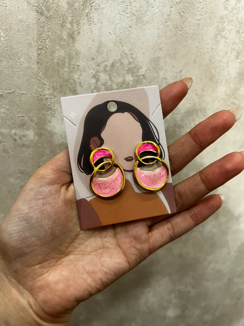 Pendientes rosas círculos