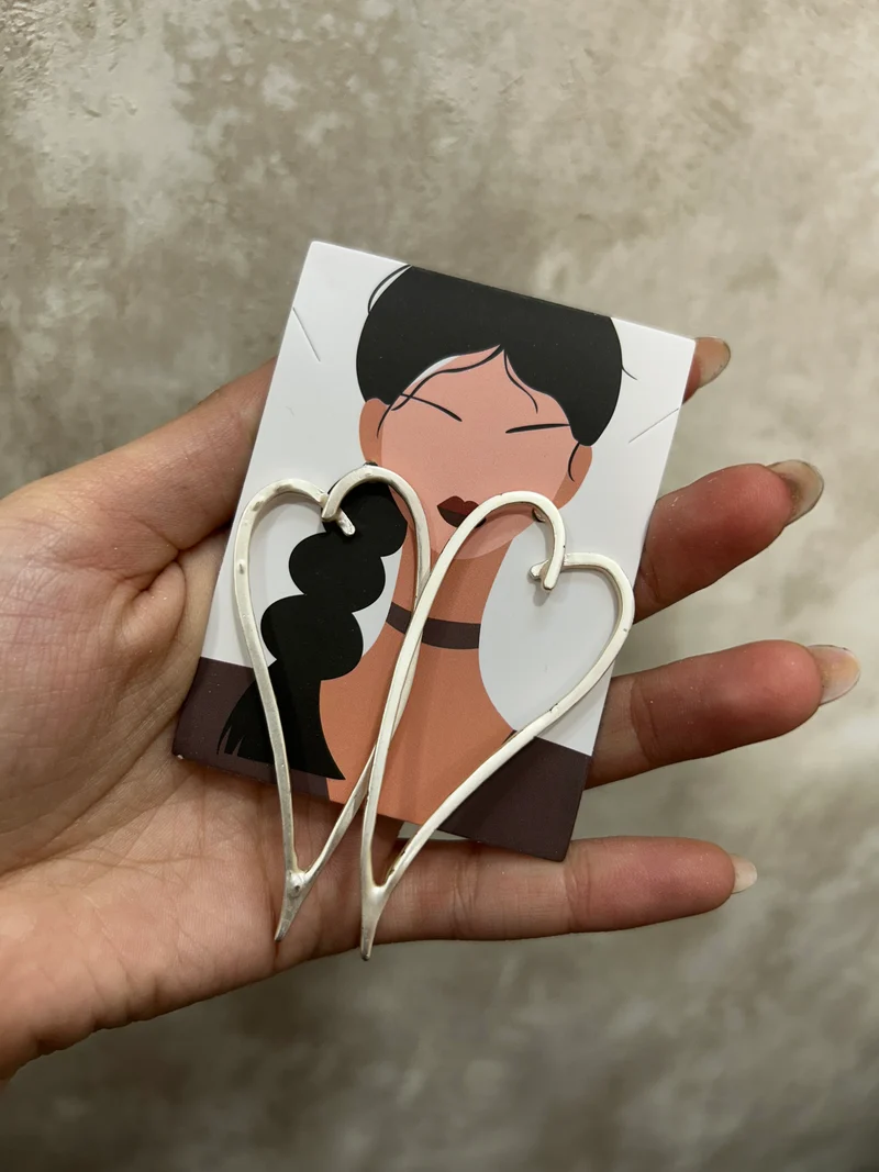 Pendientes corazon plata