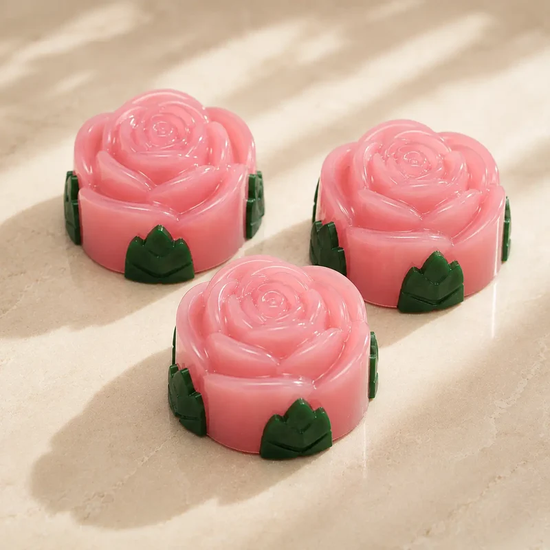 Flor rosa x3 (molde de silicona)