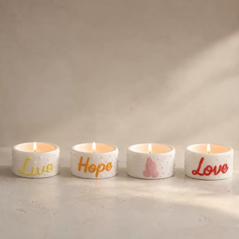 4 porta velas de deseo / manifestaciones (molde de silicona)
