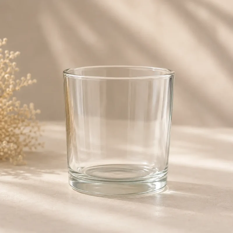 Frasco / vaso de vidrio circular para velas (150g de cera)