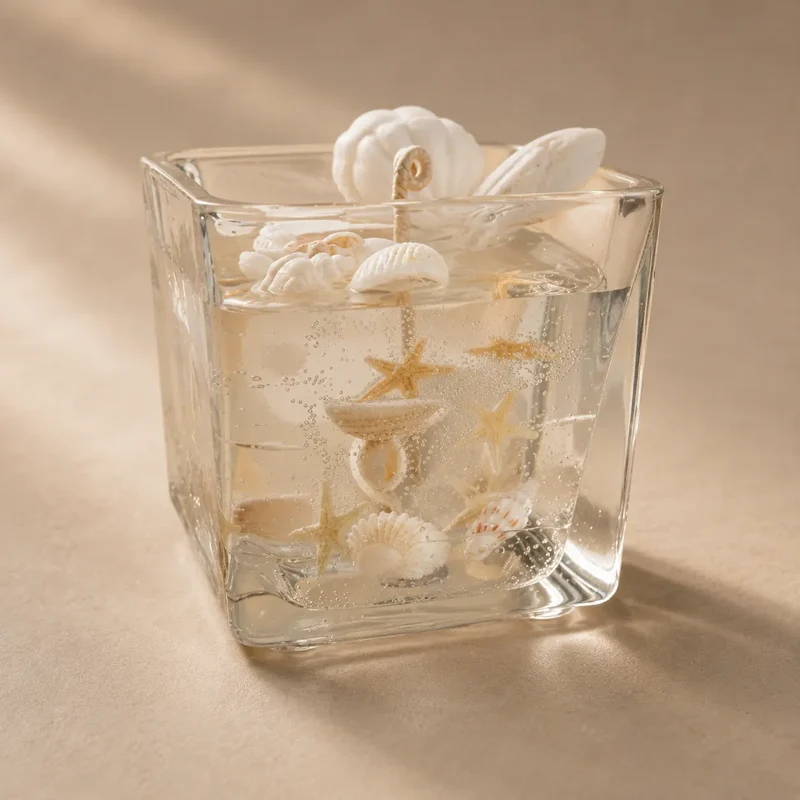 Frasco / vaso de vidrio cuadrado para velas (130g de cera)