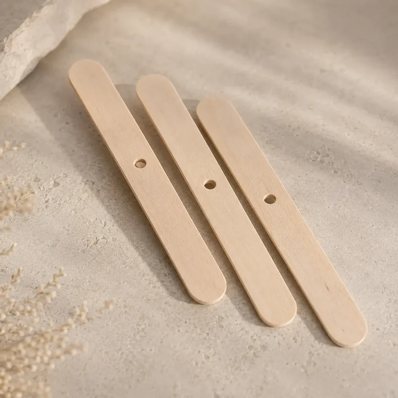 Porta pabilos / sujetador / soporte de pabilos de madera para velas grande (5 unidades)
