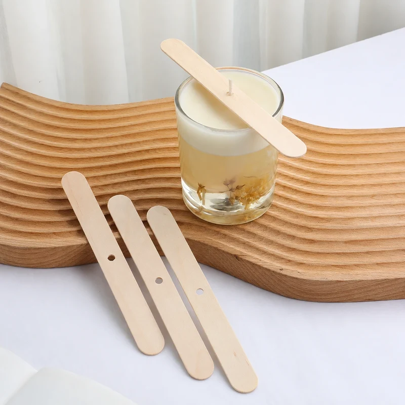Porta pabilos / sujetador / soporte de pabilos de madera para velas grande (5 unidades)