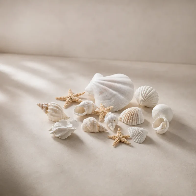 Estrellas, almejas y caracoles de mar para decoración (insumo)