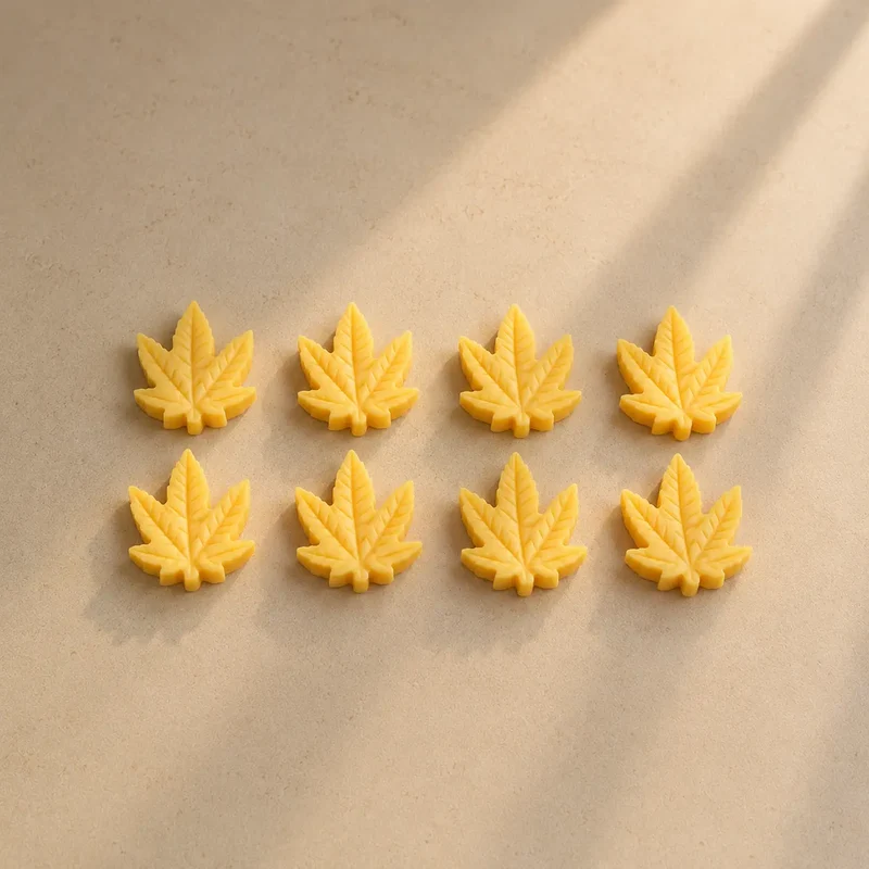 Hojas cannabis con nervaduras x8 (molde de silicona)