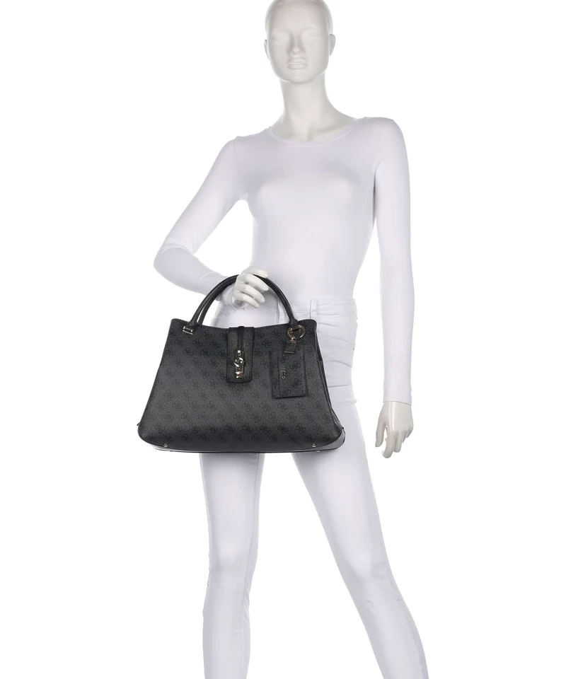 Guess Yvonne Girlfriend Logo Bolso de mano coal logo