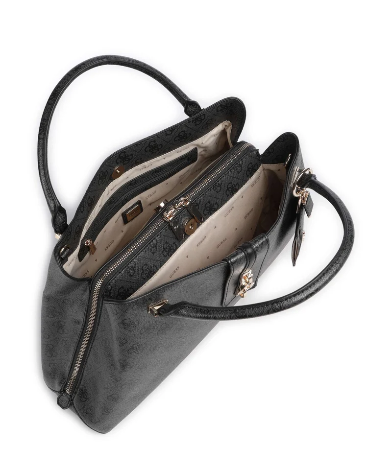 Guess Yvonne Girlfriend Logo Bolso de mano coal logo
