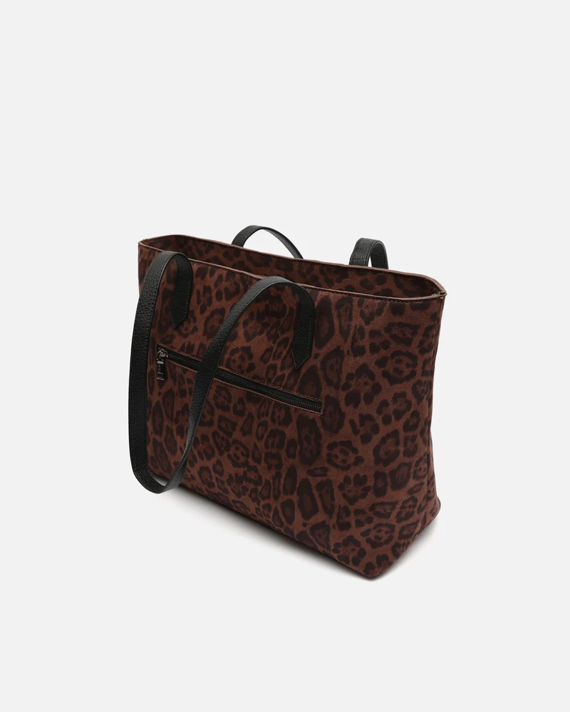 Belbu bolso shopper grande efecto ante animal print