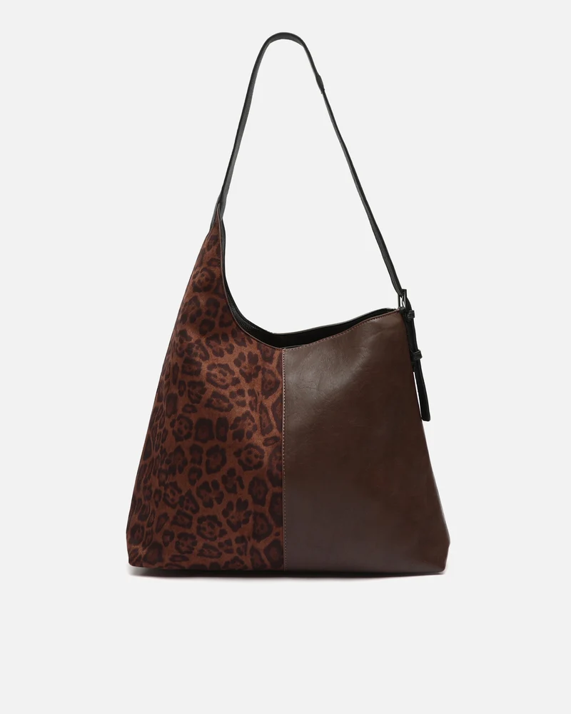 Belba bolso hobo efeco ante y estampado animal print