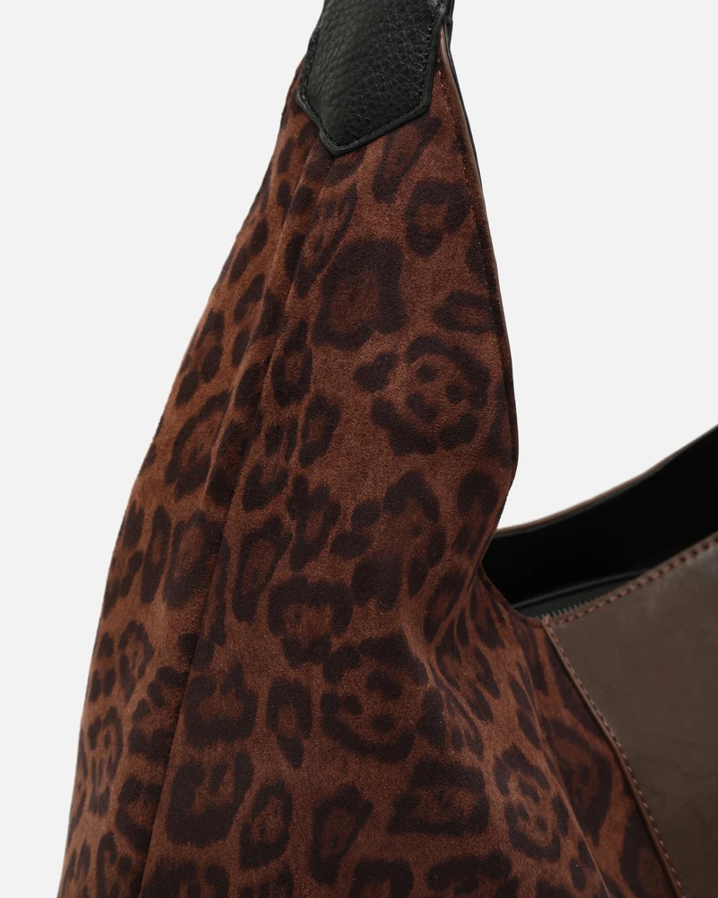 Belba bolso hobo efeco ante y estampado animal print