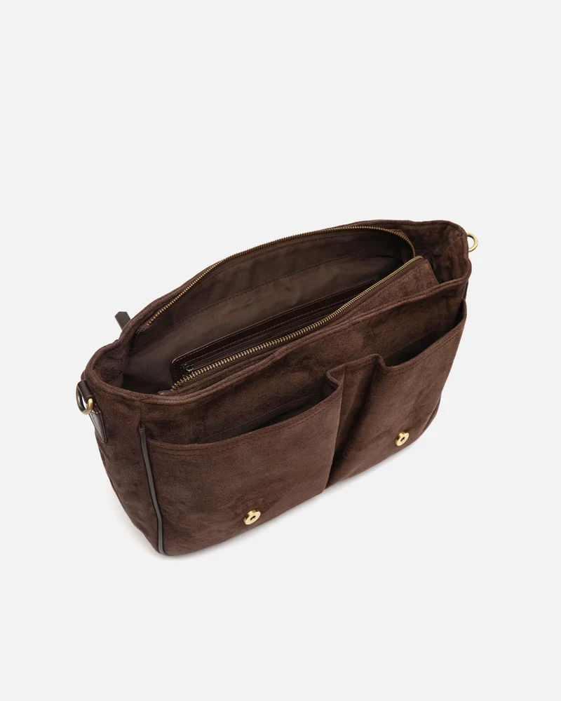 Telmo-1 bolso bandolera e mano efecto ante con bolsillo para portátil 13 pulgadas