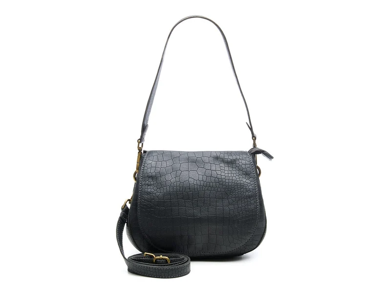 Chabo Bags Croco Saddle Bag Leren Schoudertas