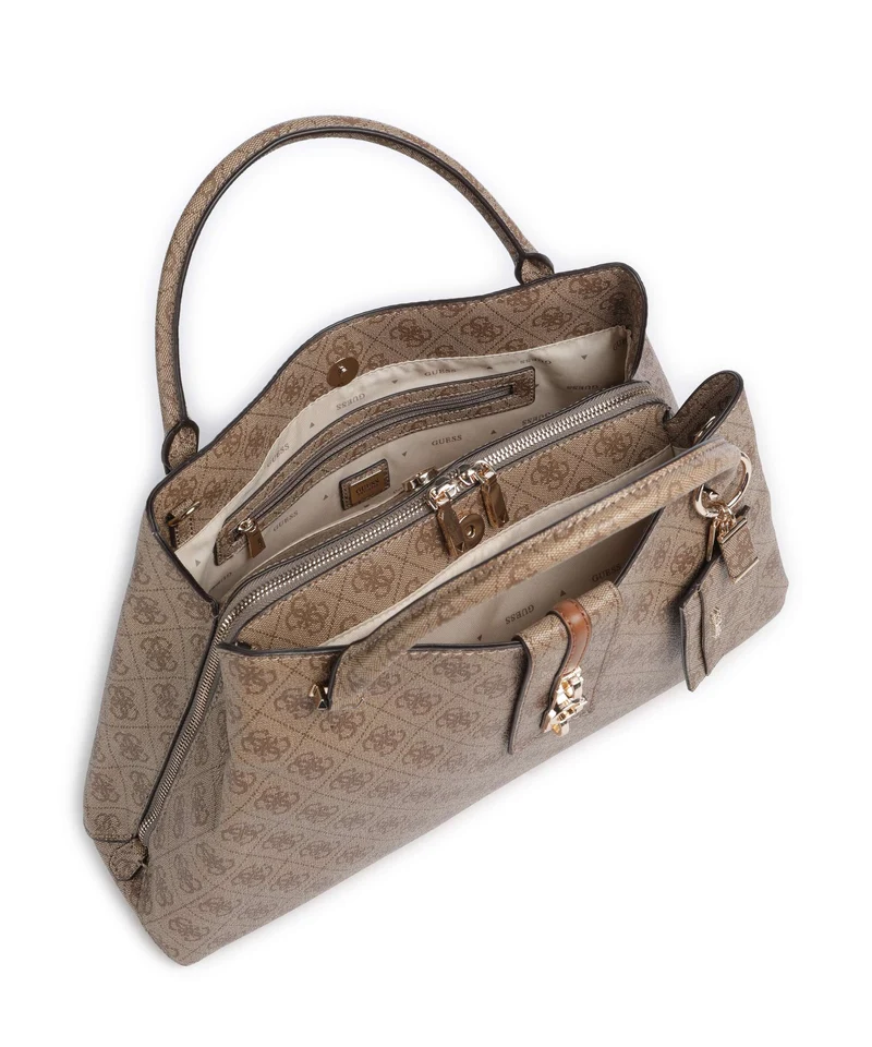 Guess Yvonne Girlfriend Logo Bolso de mano latte logo