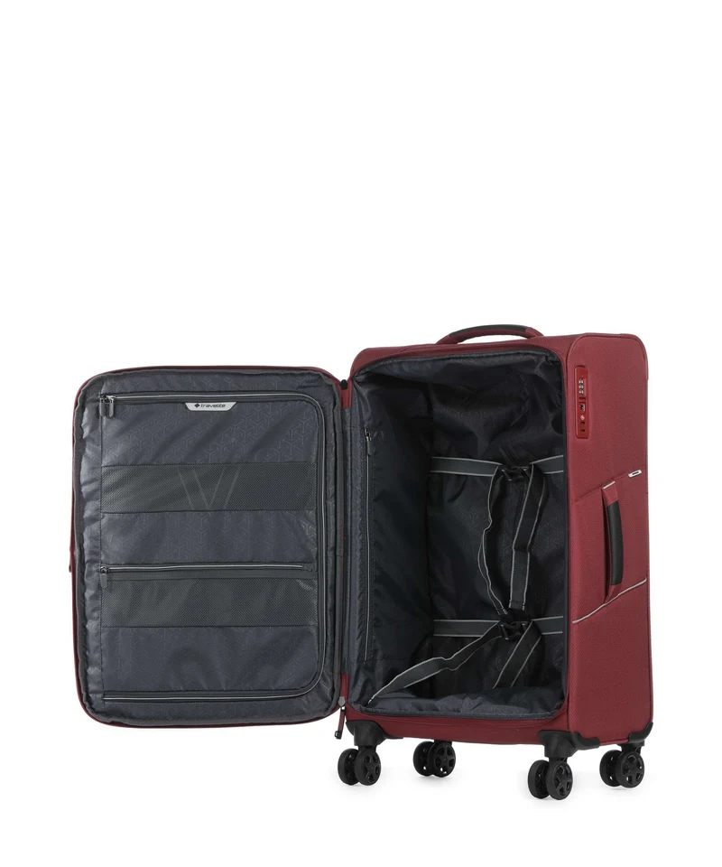 Travelite Skaii Juego de maletas (4 ruedas) red
