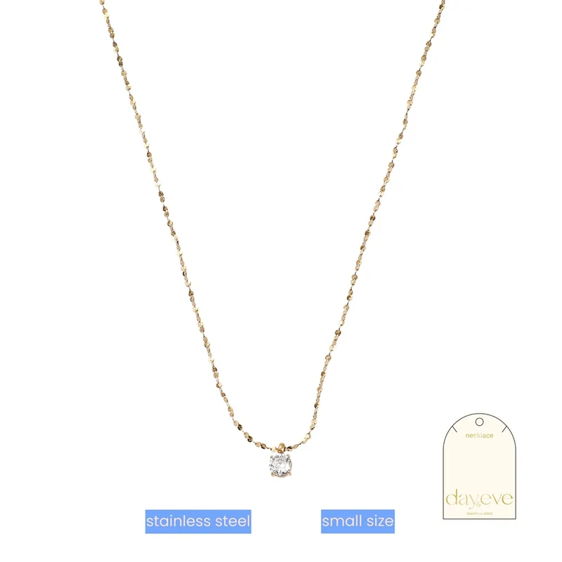 Day & Eve by Go Dutch Label Small Size 1 Stone Necklace - 14K (34+6 cm)