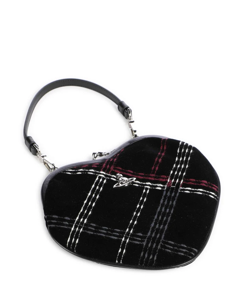Vivienne Westwood Belle Heart Frame Velvet Check Bolso de mano black/multicolor