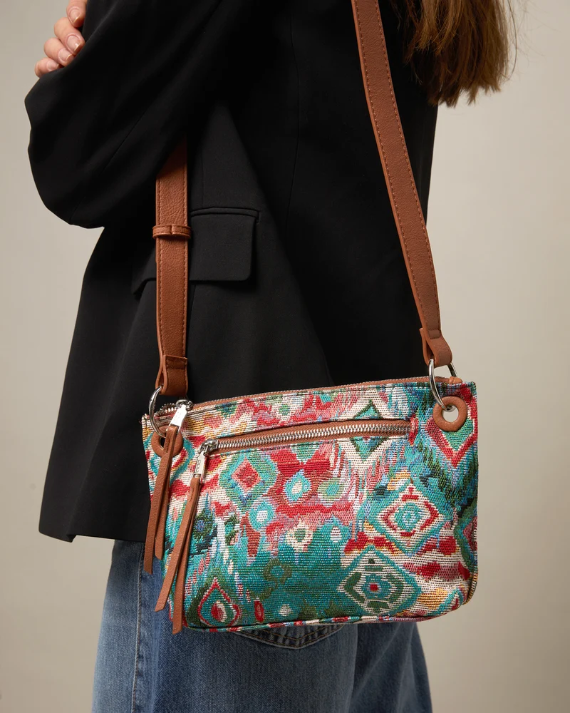 Zaria bolso bandolera pequeño con estampado jacquard