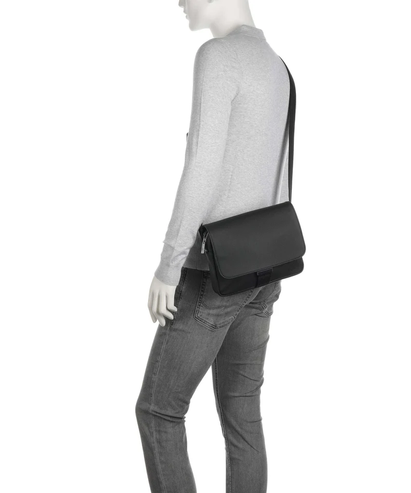 Lacoste Mens Classic Bolso de mensajero noir