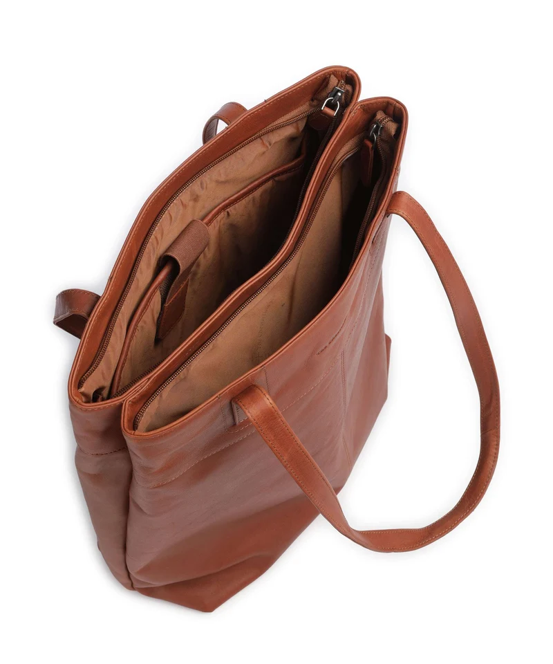 The Chesterfield Brand Wax Pull Up Cow Solvia Bolsa shopping cognac
