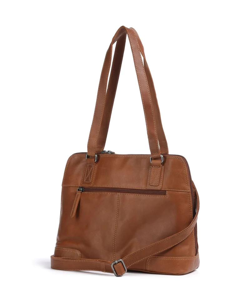 The Chesterfield Brand Wax Pull Up Cow Belgrado Bolso de hombro cognac