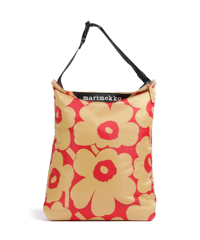 Marimekko Neat Unikko M Bolso de hobo light brown/red