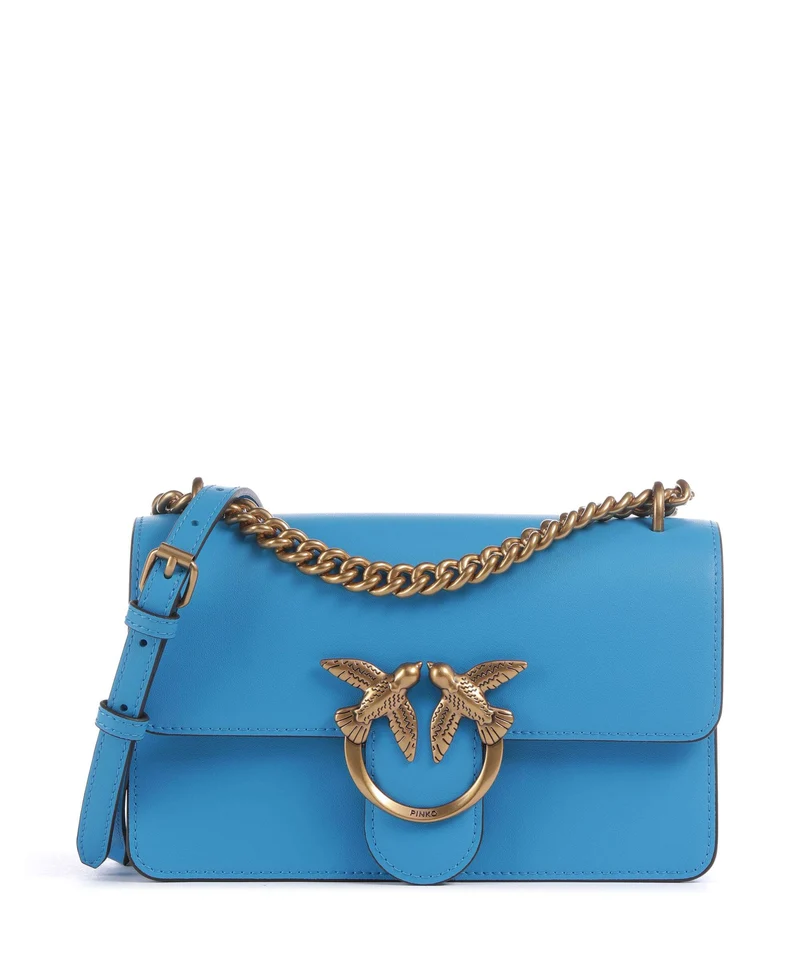 Pinko Love One Mini Bolso de hombro azzurro dresda/antique gold
