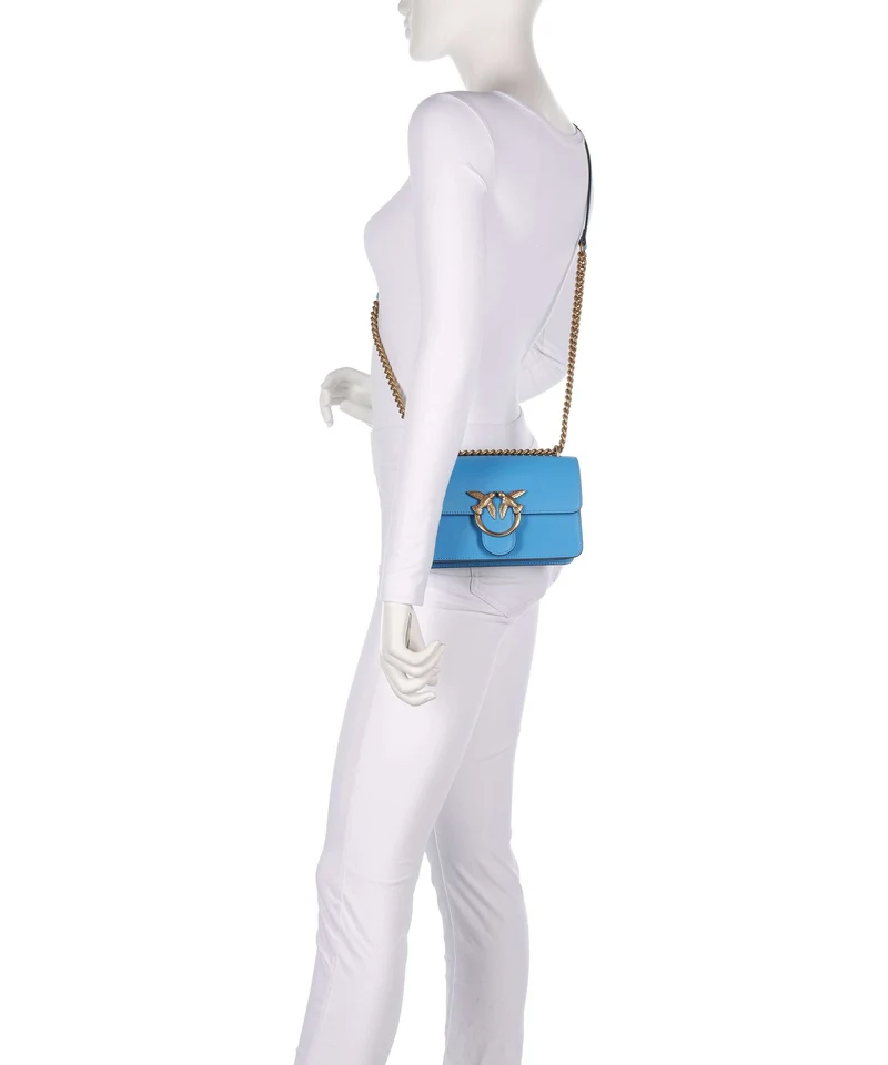 Pinko Love One Mini Bolso de hombro azzurro dresda/antique gold