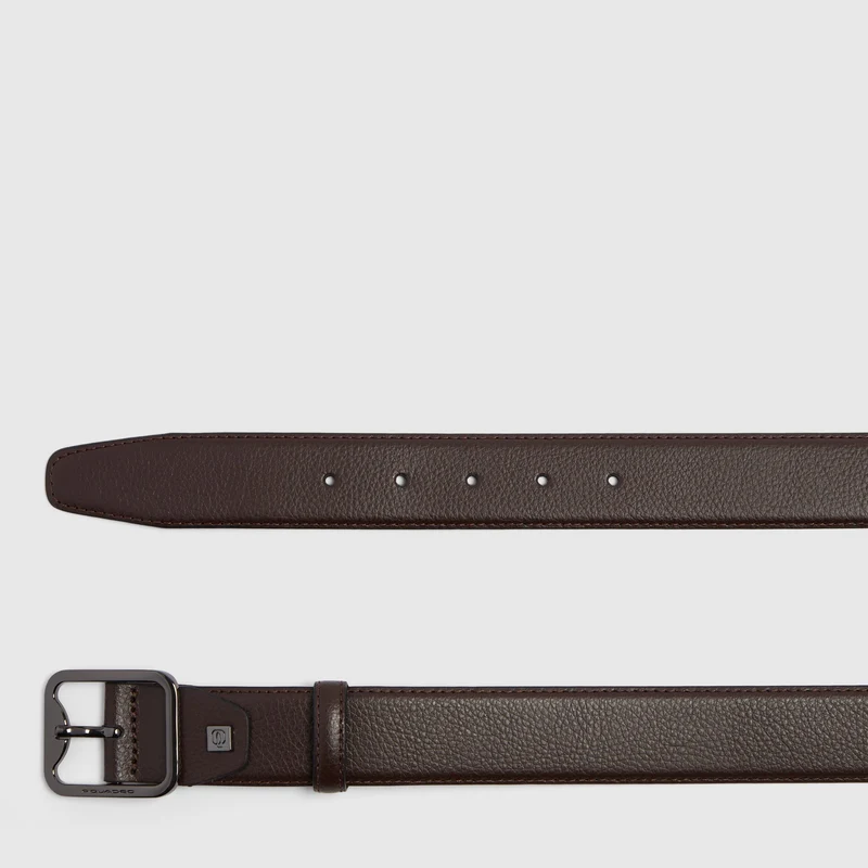Cintura 35 mm in pelle con fibbia ad ardiglione