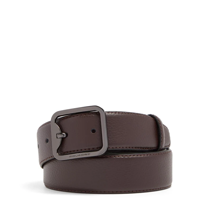Cintura 35 mm in pelle con fibbia ad ardiglione