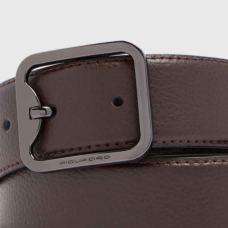 Cintura 35 mm in pelle con fibbia ad ardiglione