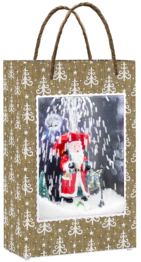 Schneiende Geschenktüte 33cm gold, VE-6