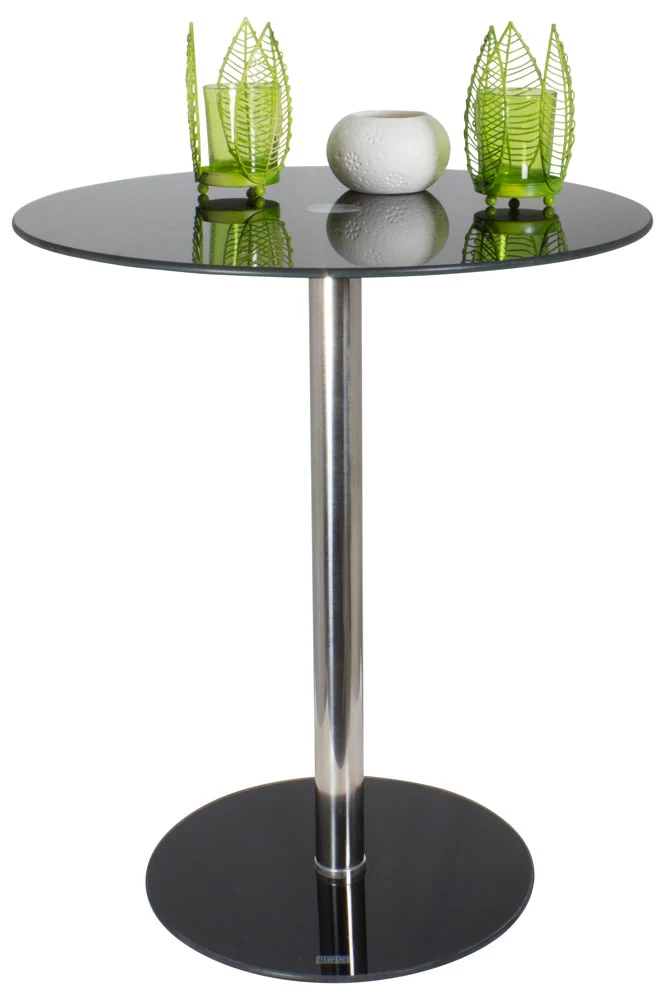 Side Table 43x51,5cm mit Glas, schwarz
