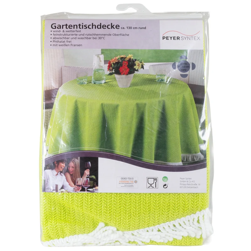 GARTENTISCHDECKE APFELGRÜN RUND 130cm